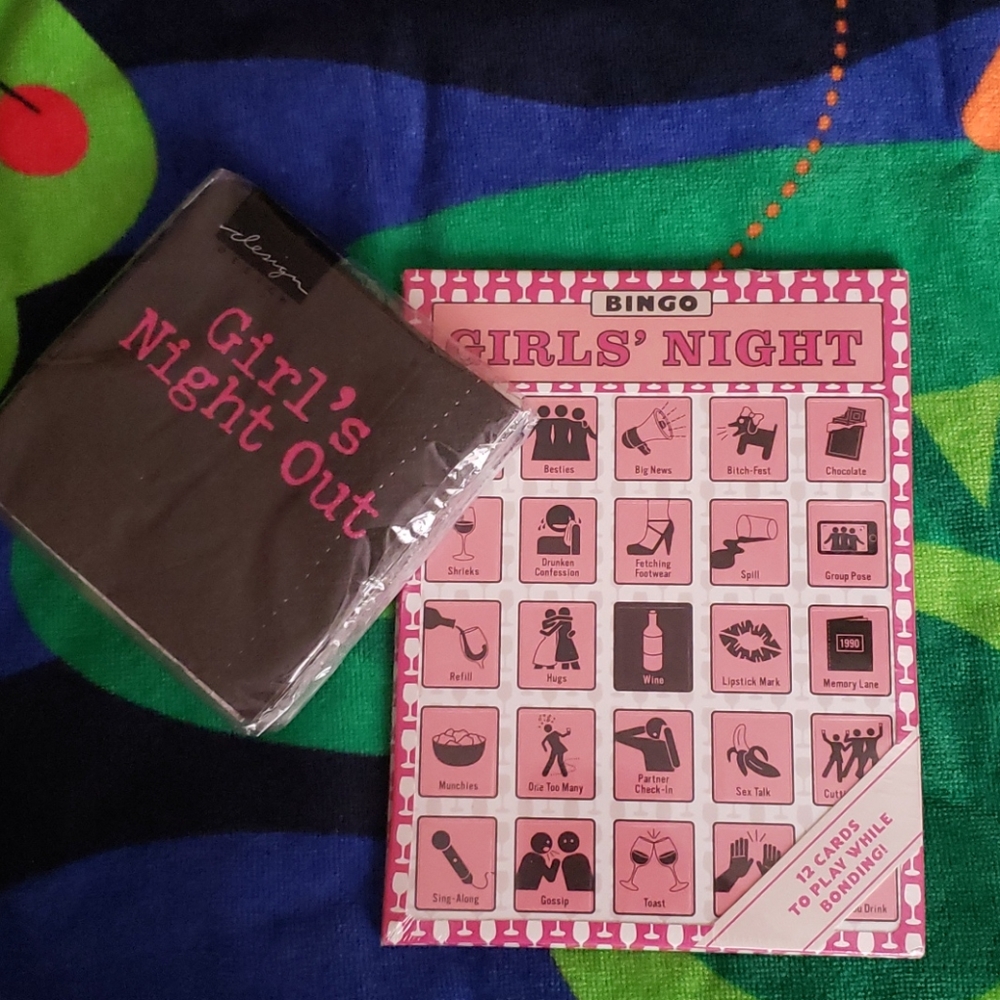 Girl's night set. Girl's night  bingo and napkins.